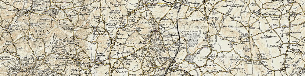 Old map of Lickey in 1901-1902