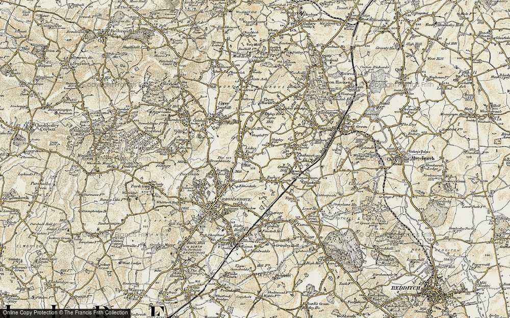 Old Map of Lickey End, 1901-1902 in 1901-1902