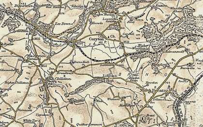 Old map of Liddaton in 1899-1900