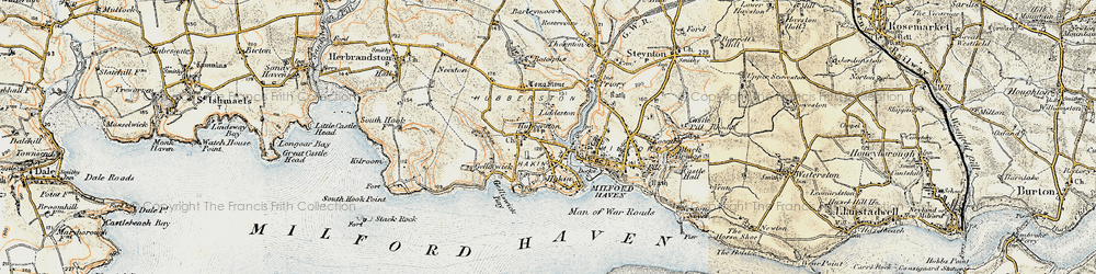 Old map of Liddeston in 1901-1912