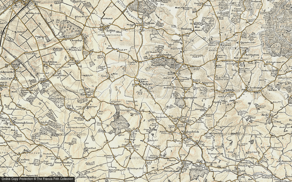 Old Map of Lidgate, 1899-1901 in 1899-1901