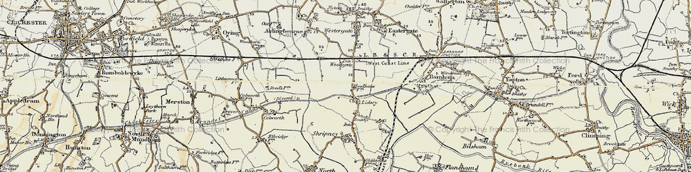 Old map of Lidsey in 1897-1899