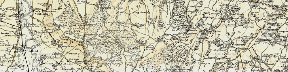 Old map of Lidsing in 1897-1898