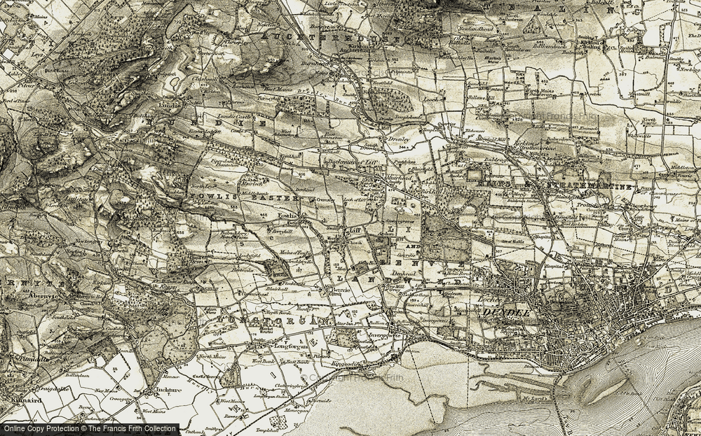 Old Map of Liff, 1907-1908 in 1907-1908