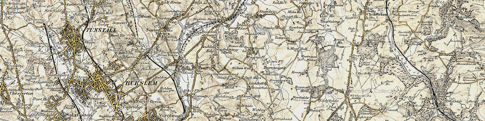 Old map of Light Oaks in 1902