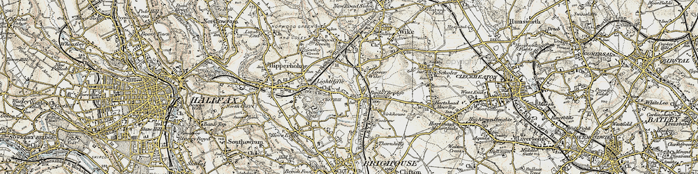 Old map of Lightcliffe in 1903