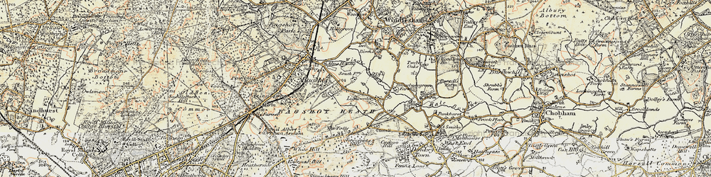 Old map of Lightwater in 1897-1909