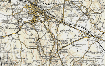 Old map of Meir Heath in 1902
