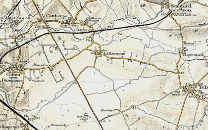Old map of Lilbourne in 1901-1902