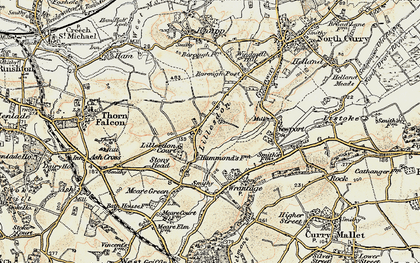 Old map of Lillesdon in 1898-1900