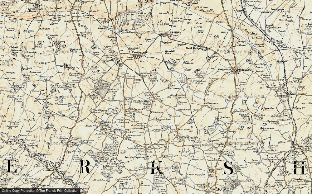 Old Map of Historic Map covering Whitelands in 1897-1900