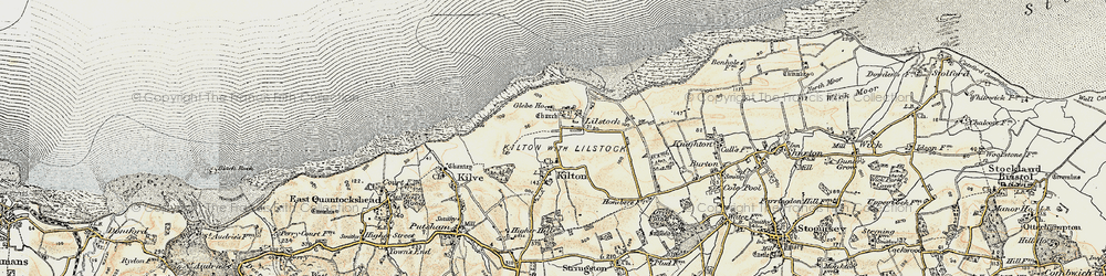Old map of Lilstock in 1898-1900