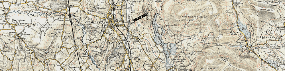 Old map of Anglezarke Reservoir in 1903