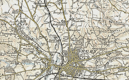 Old map of Limefield in 1903