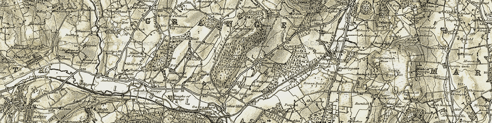 Old map of Burn of Braco in 1910