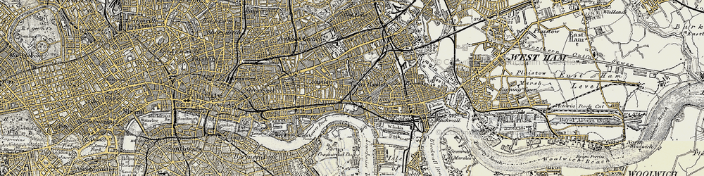 Old map of Limehouse in 1897-1902
