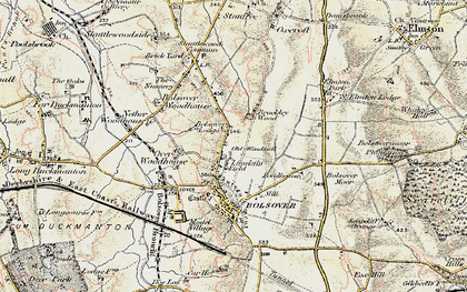 Old map of Bolsover Moor in 1902-1903