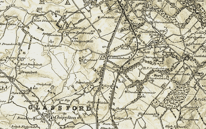Old map of Limekilnburn in 1904-1905