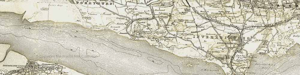 Old map of Limekilns in 1904-1906