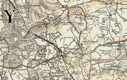 Old map of Limpsfield in 1898-1902