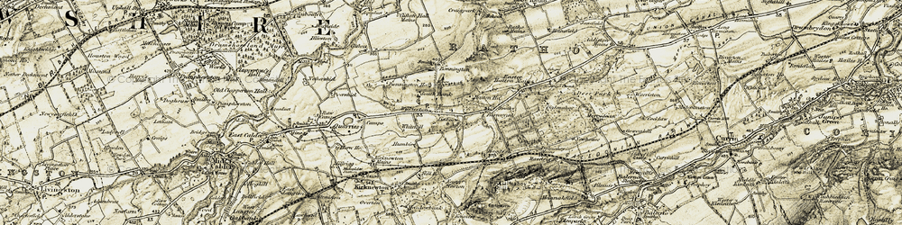 Old map of Linburn in 1903-1904