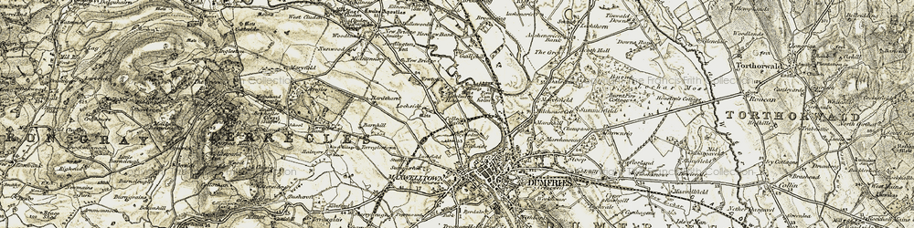 Old map of Lincluden in 1901-1905