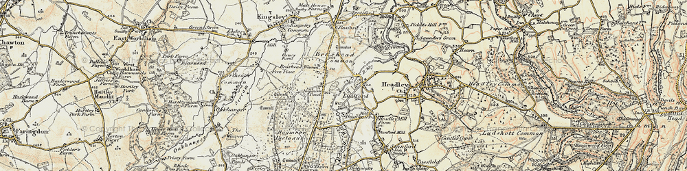 Old map of Broxhead Common in 1897-1909