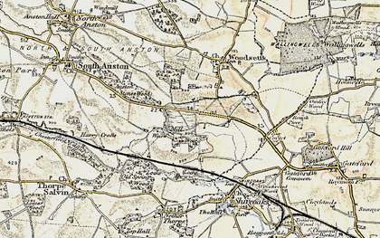 Old map of Lindrick Common in 1902-1903