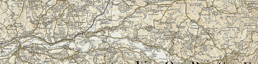 Old map of Lindridge in 1901-1902