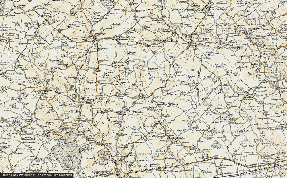 Old Map of Lindsell, 1898-1899 in 1898-1899