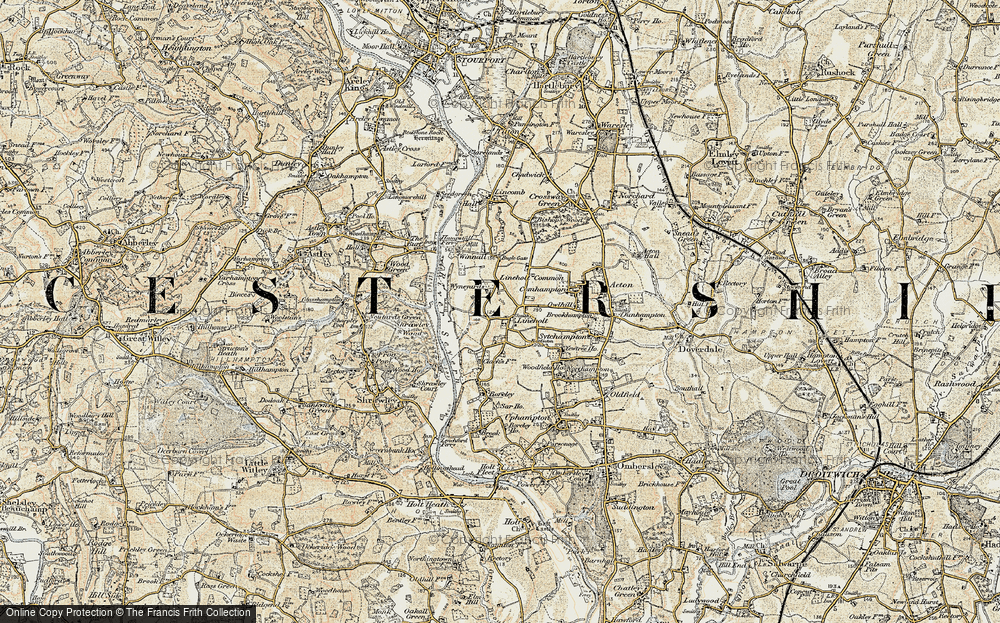 Old Map of Historic Map covering Wyneyards in 1901-1902