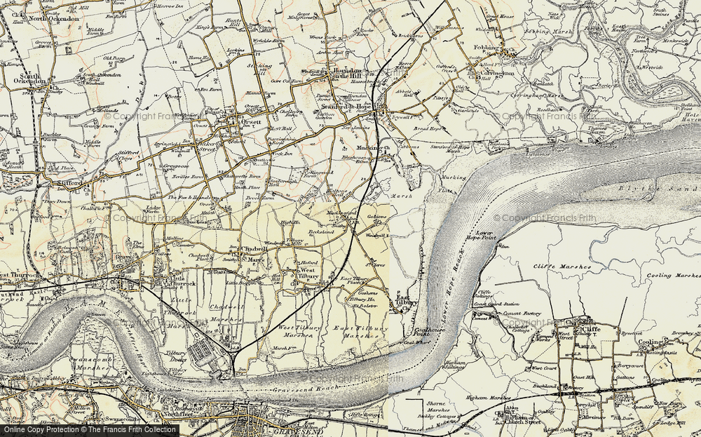 Old Map of Historic Map covering Becksland in 1897-1898