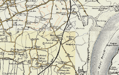 Old map of Becksland in 1897-1898