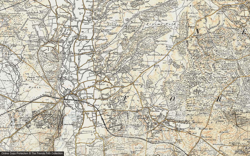 Old Map of Historic Map covering Picket Post in 1897-1909