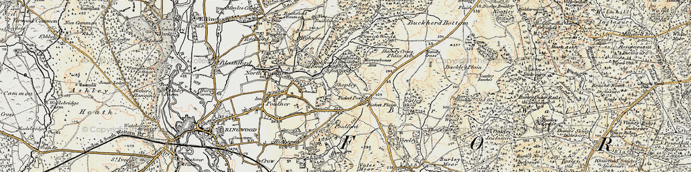 Old map of Linford in 1897-1909