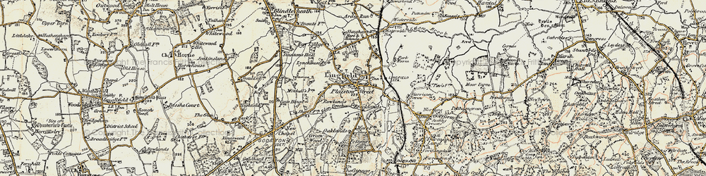 Old map of Lingfield in 1898-1902