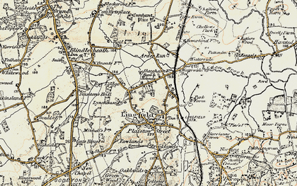 Old map of Lingfield Common in 1898-1902