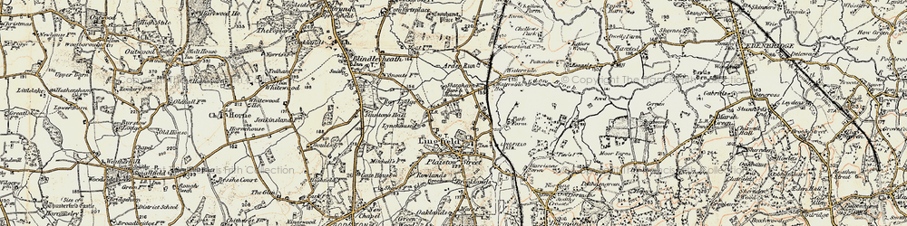Old map of Lingfield Common in 1898-1902