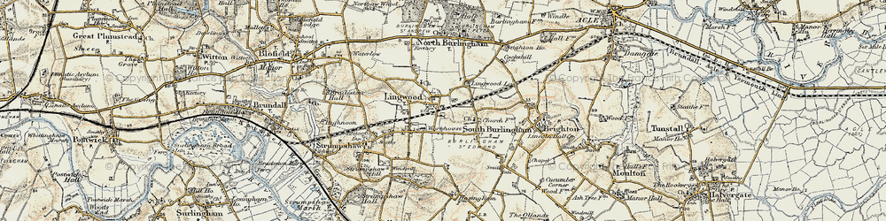Old map of Lingwood in 1901-1902