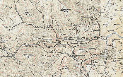Old map of Linhope in 1901-1903