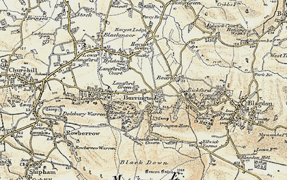 Old map of Link in 1899-1900
