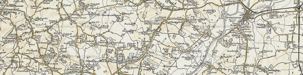 Old map of Linkend in 1899-1900