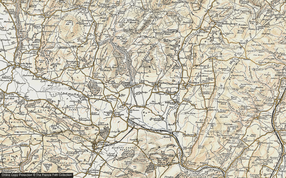 Old Map of Historic Map covering Linley Hill in 1902-1903