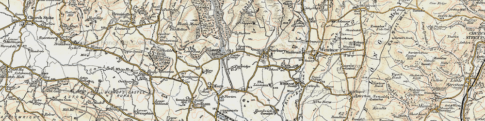 Old map of Linley in 1902-1903