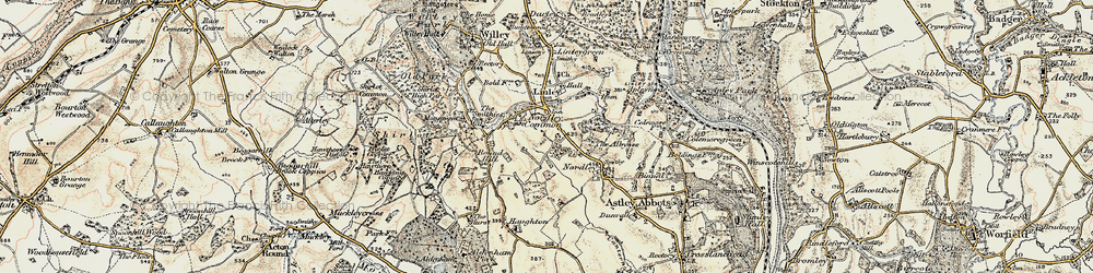 Old map of Linley Brook in 1902