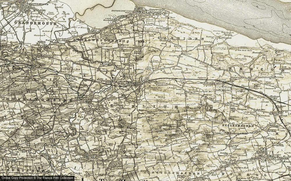 Old Map of Historic Map covering Beecraigs Country Park in 1904-1906