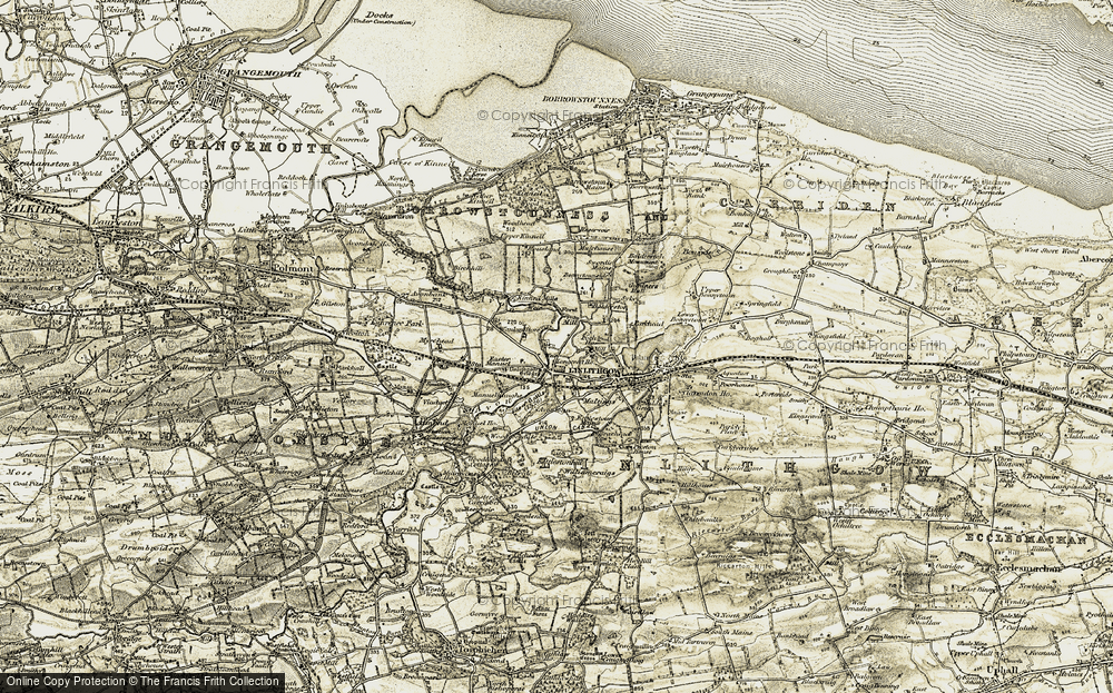 Old Map of Historic Map covering Bonnytounside in 1904-1906