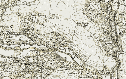Old map of Achany in 1910-1912