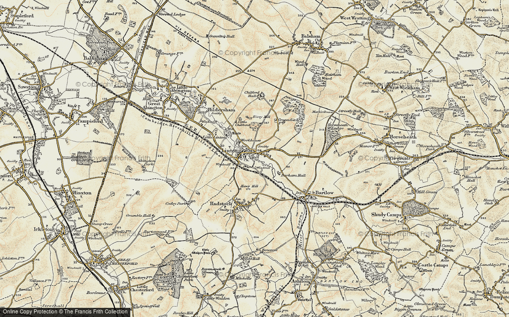 Old Map of Historic Map covering Barham Hall in 1899-1901