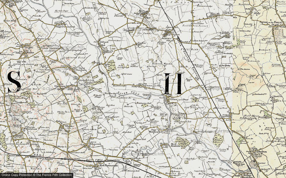 Old Map of Historic Map covering Linton-on-Ouse Airfield in 1903-1904